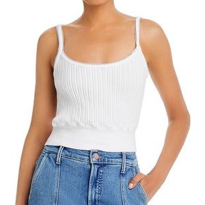 Monrow white cable rib mini tank